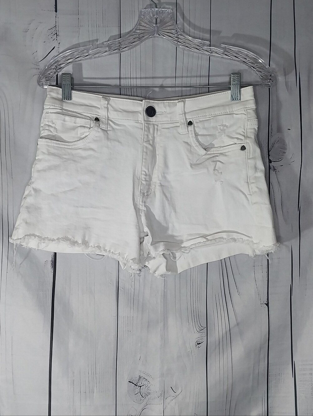 Kut from the Kloth White Raw Hem Casual Boho Festival Cutoff Denim Shorts